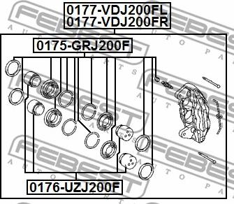 Febest 0175-GRJ200F - Reparationssats, bromsok xdelar.se