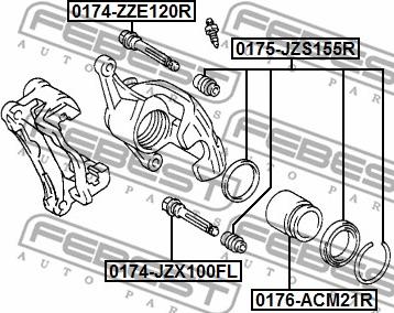 Febest 0175-JZS155R - Reparationssats, bromsok xdelar.se