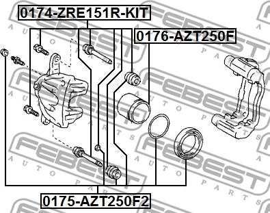 Febest 0176-AZT250F - Kolv, bromsok xdelar.se