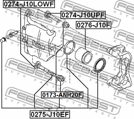 Febest 0275-J10EF - Reparationssats, bromsok xdelar.se