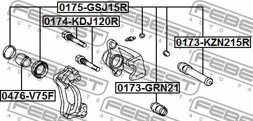 Febest 0175-GSJ15R - Reparationssats, bromsok xdelar.se