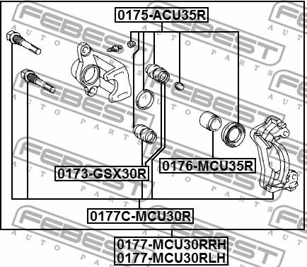 Febest 0175-ACU35R - Reparationssats, bromsok xdelar.se