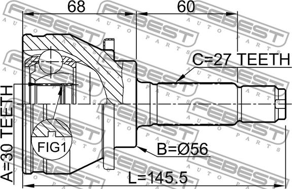 Febest 0810-008 - Ledsats, drivaxel xdelar.se