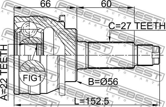 Febest 0810-007 - Ledsats, drivaxel xdelar.se