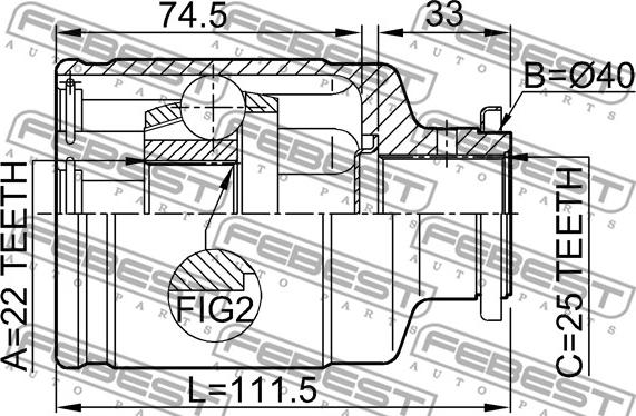 Febest 0811-1001 - Ledsats, drivaxel xdelar.se