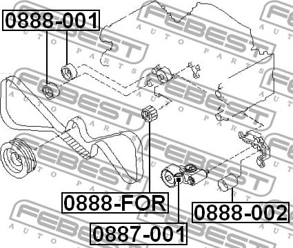 Febest 0888-002 - Styrrulle, kuggrem xdelar.se