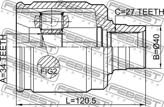 Febest 0311-CL20RH - Ledsats, drivaxel xdelar.se