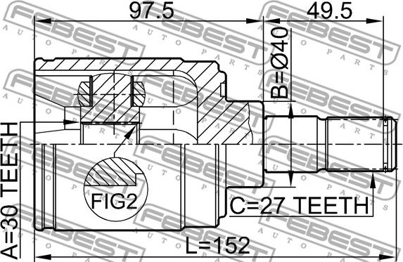 Febest 0311-HRVMTRH - Ledsats, drivaxel xdelar.se