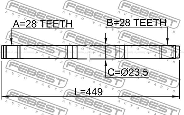 Febest 0312-EK3RH - Drivaxel xdelar.se