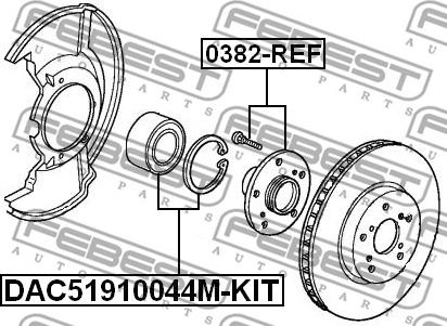 Febest DAC51910044M-KIT - Hjullager xdelar.se