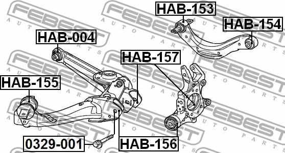 Febest HAB-153 - Länkarmsbussning xdelar.se