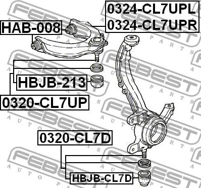 Febest HBJB-CL7D - Reparationssats, bär / styrled xdelar.se