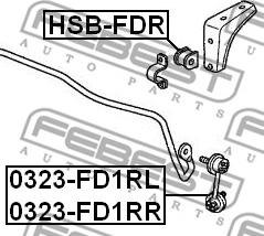 Febest 0323-FD1RR - Länk, krängningshämmare xdelar.se