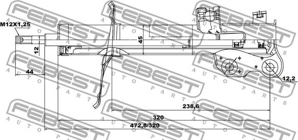 Febest 02666690FL - Stötdämpare xdelar.se