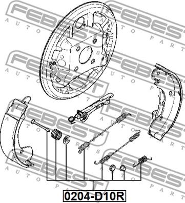 Febest 0204-D10R-KIT - Tillbehörssats, bromsbackar, parkeringsbroms xdelar.se