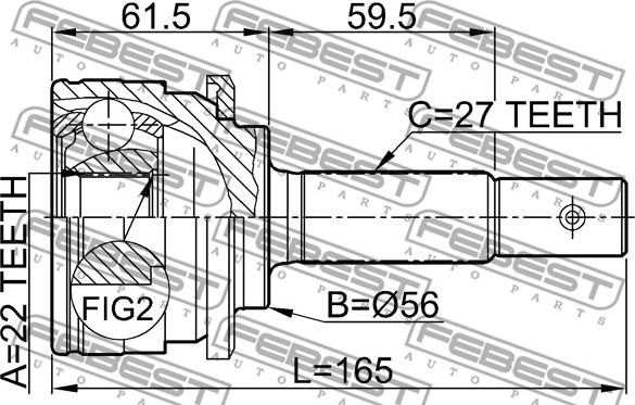 Febest 0210-051 - Ledsats, drivaxel xdelar.se