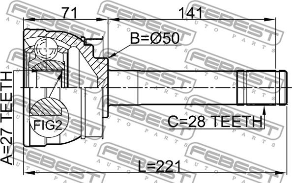 Febest 0210-064 - Ledsats, drivaxel xdelar.se