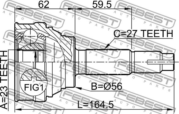 Febest 0210-019 - Ledsats, drivaxel xdelar.se