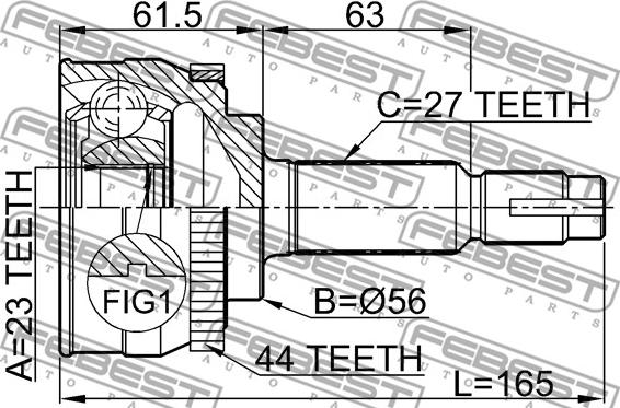 Febest 0210-034A44 - Ledsats, drivaxel xdelar.se