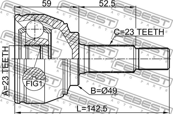 Febest 0210-E11E - Ledsats, drivaxel xdelar.se