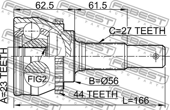 Febest 0210-V10A44 - Ledsats, drivaxel xdelar.se