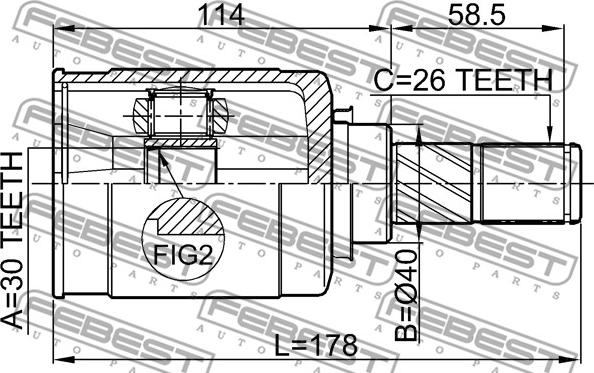 Febest 0211-J1016LH - Ledsats, drivaxel xdelar.se