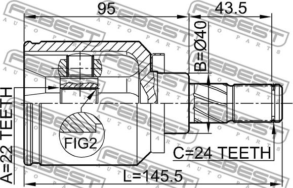 Febest 0211-N16 - Ledsats, drivaxel xdelar.se