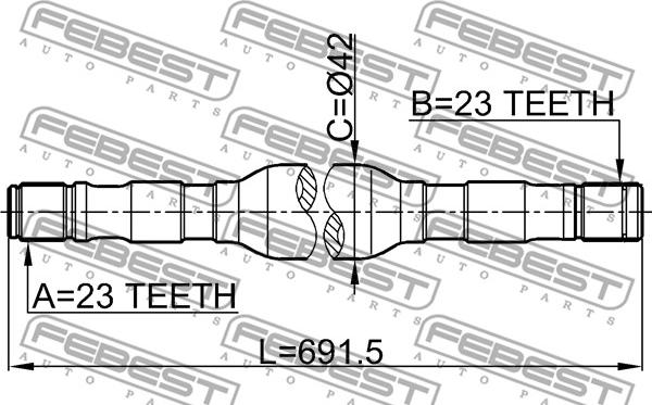 Febest 0212-B14RH - Drivaxel xdelar.se