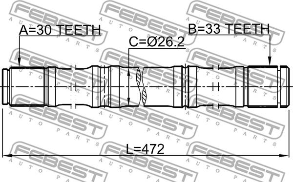 Febest 0212-HR16D - Drivaxel xdelar.se