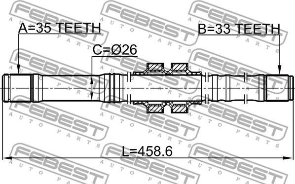 Febest 0212-J10LH - Drivaxel xdelar.se