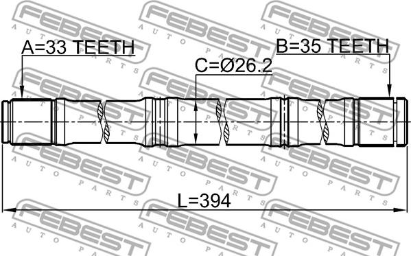 Febest 0212-MR20MT4WDLH - Drivaxel xdelar.se