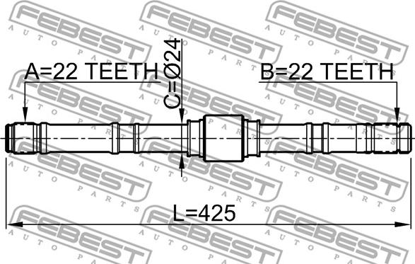 Febest 0212-P10LH - Drivaxel xdelar.se