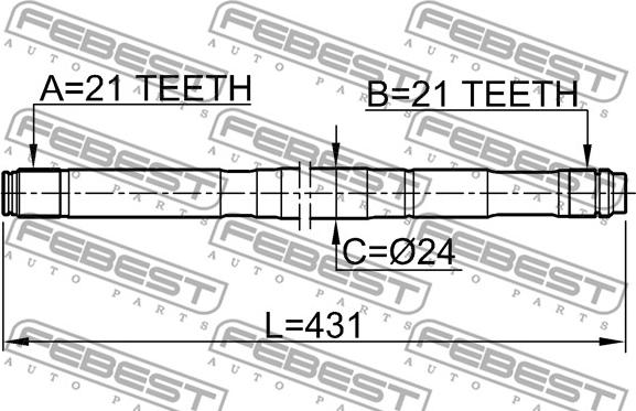 Febest 0212-QG15LH - Drivaxel xdelar.se