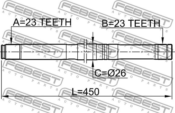 Febest 0212-QG16LH - Drivaxel xdelar.se