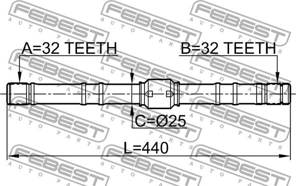 Febest 0212-SR20RH - Drivaxel xdelar.se