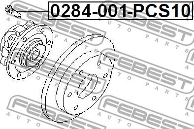 Febest 0284-001-PCS10 - Hjulbult xdelar.se