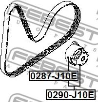 Febest 0287-J10E - Styrrulle, flerspårsrem xdelar.se