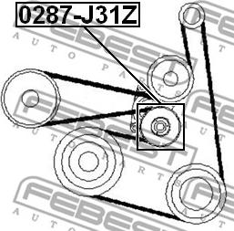 Febest 0287-J31Z - Styrrulle, flerspårsrem xdelar.se