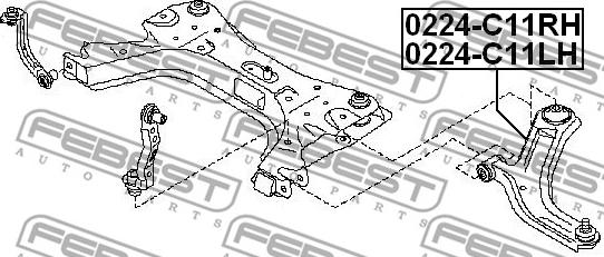 Febest 0224-C11LH - Länkarm, hjulupphängning xdelar.se