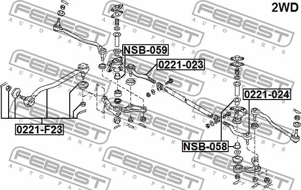 Febest NSB-058 - Bussning, styrstag xdelar.se