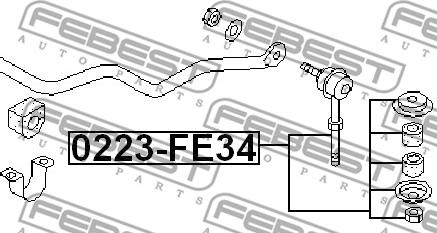 Febest 0223-FE34 - Länk, krängningshämmare xdelar.se