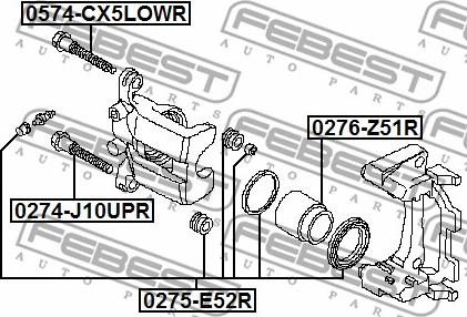 Febest 0275-E52R - Reparationssats, bromsok xdelar.se