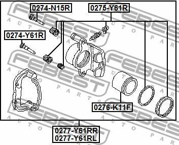 Febest 0275-Y61R - Reparationssats, bromsok xdelar.se