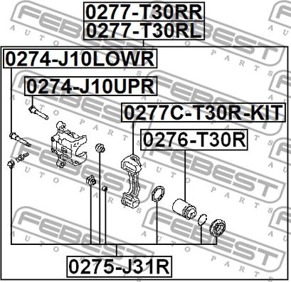 Febest 0277C-T30R-KIT - Bromsoksmonteringssats xdelar.se