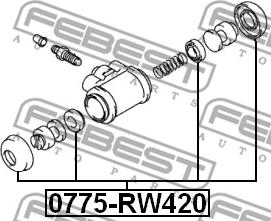 Febest 0775-RW420 - Reparationssats,hjulbromscylinder xdelar.se