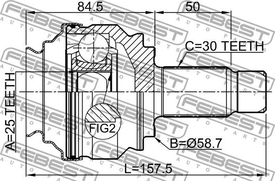 Febest 1910-E90R - Ledsats, drivaxel xdelar.se