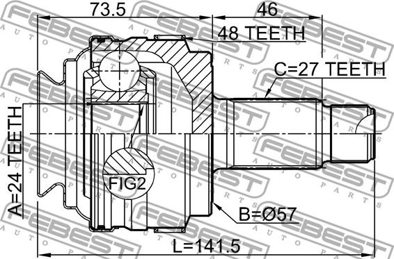 Febest 1910-E87A48R - Ledsats, drivaxel xdelar.se