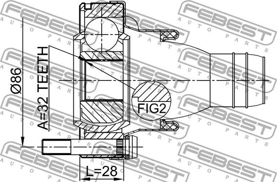 Febest 1911-X5SHA - Led, kardanaxel xdelar.se