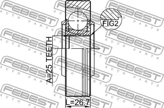 Febest 1911-X1SHAR - Ledsats, drivaxel xdelar.se