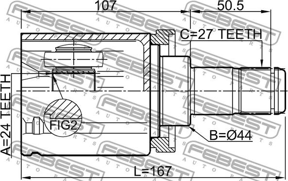 Febest 1911-X3 - Ledsats, drivaxel xdelar.se